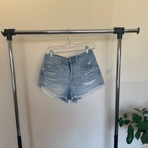 Ripped Denim Shorts